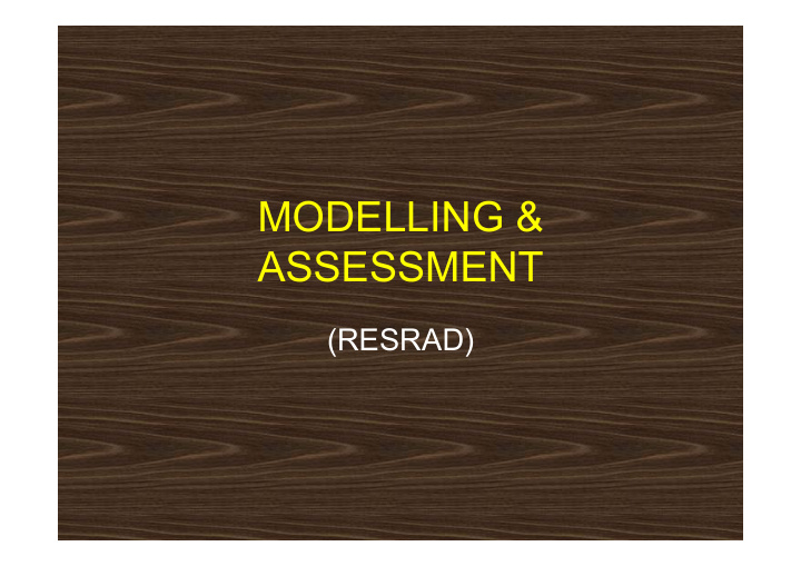 modelling assessment
