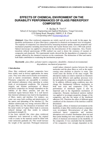 EFFECTS OF CHEMICAL ENVIRONMENT ON THE  DURABILITY PERFORMANCES OF GLASS FIBER/EPOXY  COMPOSITES