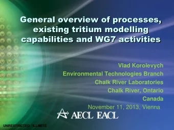 existing tritium modelling  capabilities and WG7 activities  Vlad Korolevych  Environmental