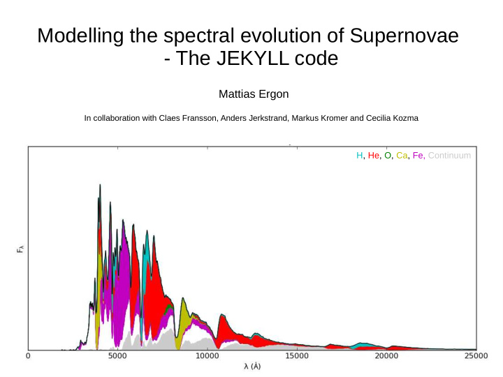 modelling the spectral evolution of supernovae the jekyll