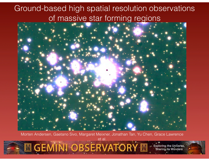 ground based high spatial resolution observations of