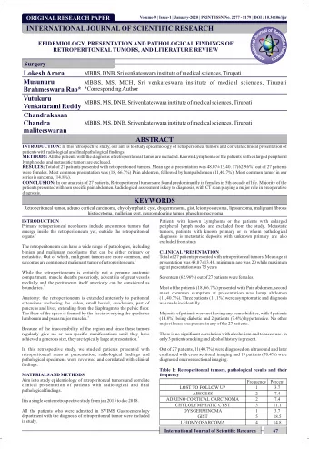 INTERNATIONAL JOURNAL OF SCIENTIFIC RESEARCH  clinical presentation of patients with radiological