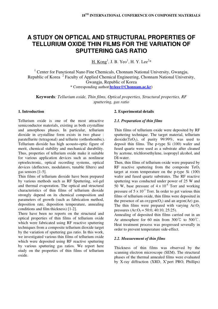 a study on optical and structural properties of tellurium