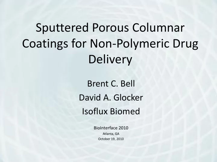 coatings for non polymeric drug