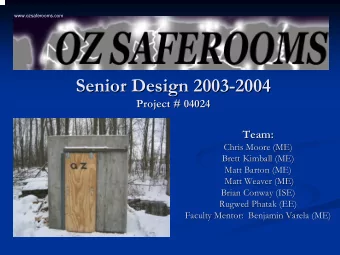 Senior Design 2003-  -2004  2004  Senior Design 2003  Project # 04024  Project # 04024  Team: