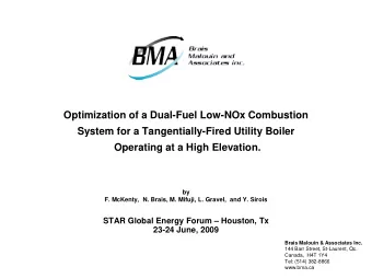 Optimization of a Dual-Fuel Low-NOx Combustion  System for a Tangentially-Fired Utility Boiler
