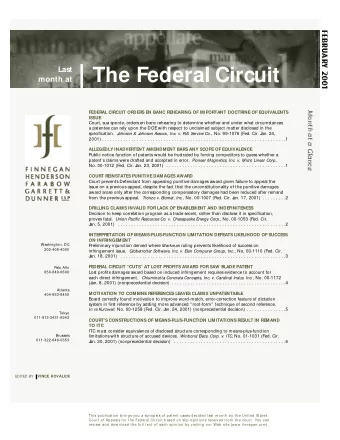 The Federal Circuit  month at  FEDERAL CIRCUIT ORDERS EN BANC REHEARING OF IMPORTANT DOCTRINE OF