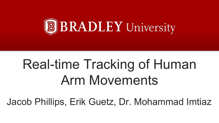 real time tracking of human arm movements