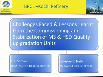 from the Commissioning and  Stabilization of MS &amp; HSD Quality up gradation Units  C.K. Soman