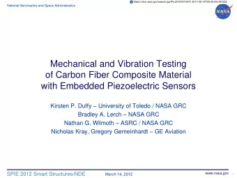 with Embedded Piezoelectric Sensors Kirsten P. Duffy  University of Toledo / NASA GRC Bradley A.