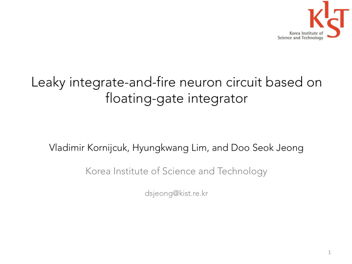 leaky integrate and fire neuron circuit based on floating