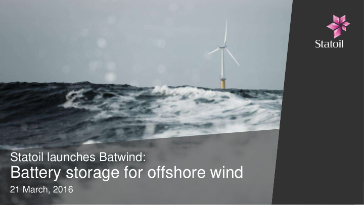 battery storage for offshore wind