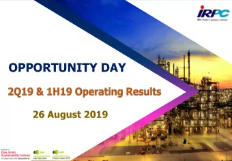 OPPORTUNITY DAY  26 August 2019  Achievement  Financial Performance  Agenda  Performance by