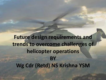 Future design requirements and  trends to overcome challenges of  helicopter operations  BY Wg Cdr