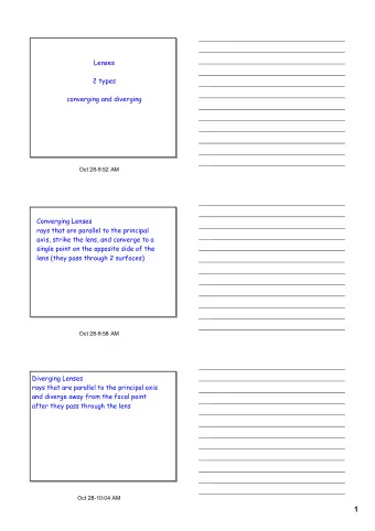 1  Converging Lenses  Biconvex lens  Planoconvex lens  Positive meniscus lens  Oct 289:56 AM