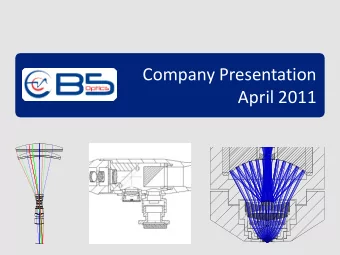 April 2011  1. Company  1. Company  Founded in Jena in 2010 as an independent  engineering company