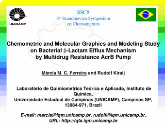 SSC8 8 th Scandinavian Symposium  on Chemometrics  Chemometric and Molecular Graphics and Modeling