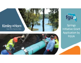 Springs  Initiative Grant  Application by  FGUA  Projects Submitted for FY2020 Funding  Applicant