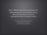 put peer review quality assurance into practice
