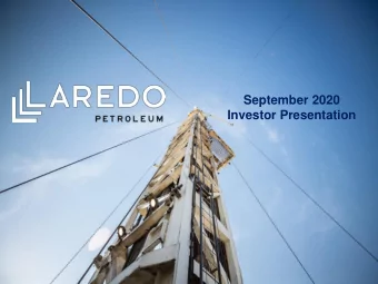 September 2020  Investor Presentation  Forward-Looking / Cautionary Statements  This presentation,