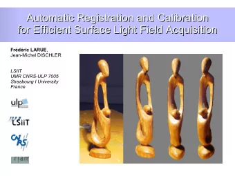 Automatic Registration and Calibration  Automatic Registration and Calibration  Automatic