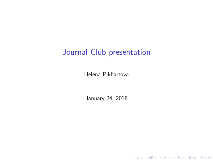 journal club presentation