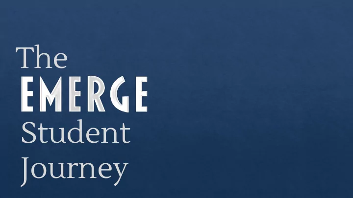 the student journey stand if why are