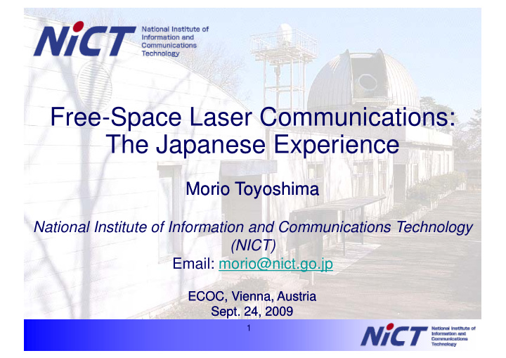 free space laser communications the japanese experience