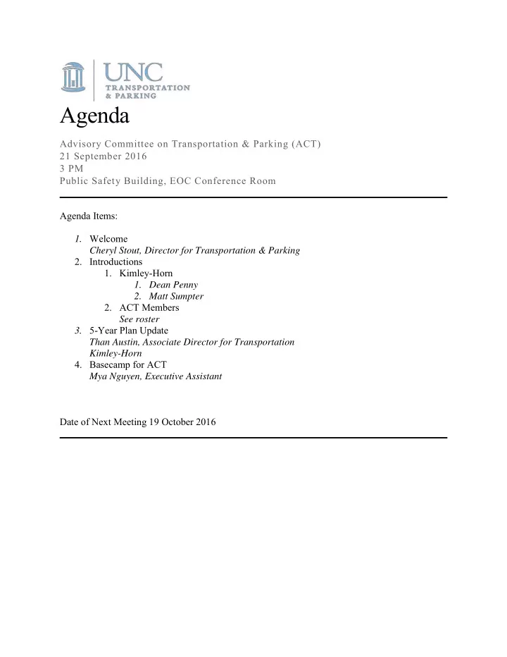 agenda