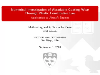 Numerical Investigation of Abradable Coating Wear  Through Plastic Constitutive Law  Application to