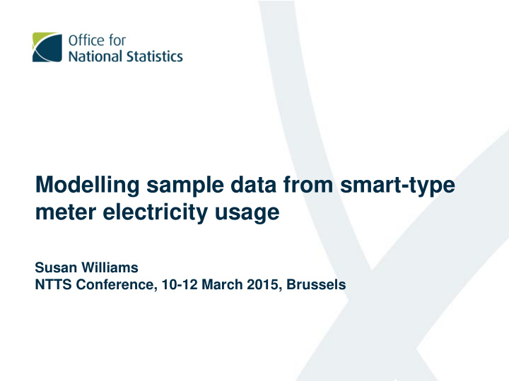 modelling sample data from smart type meter electricity