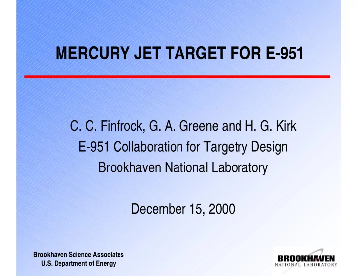 mercury jet target for e 951