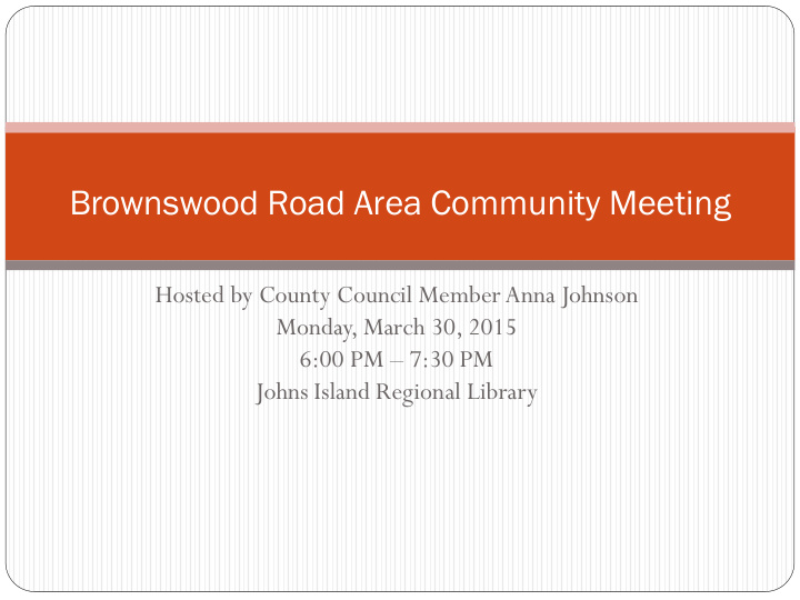 brownswood road area community meeting