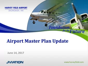 Airport Master Plan Update  June 14, 2017  www.harveyfield.com The Master Plan is a 20-year plan to