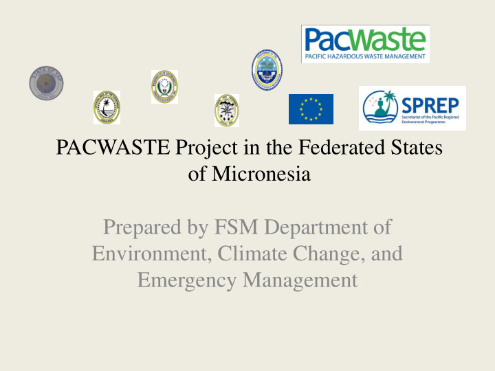 pacwaste project in the federated states