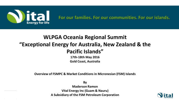 wlpga oceania regional summit exceptional energy for