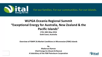 WLPGA Oceania Regional Summit  Exceptional Energy for Australia, New Zealand &amp; the  Pacific