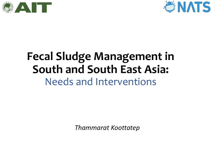 fecal sludge management in south and south east asia