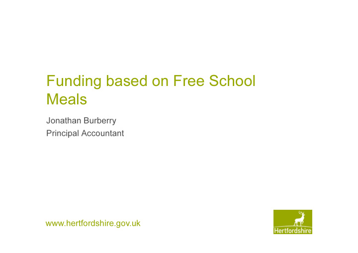 funding based on free school meals