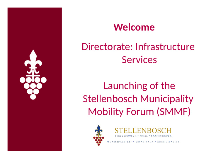 welcome directorate infrastructure services launching of