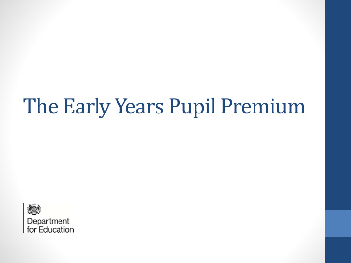 the early years pupil premium