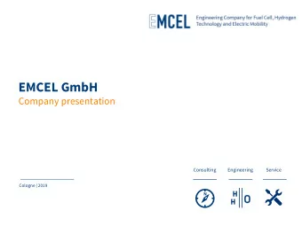 EMCEL GmbH  Company presentation  Consulting  Engineering  Service  Cologne | 2019  Company
