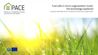 Fuel ce  cells in  in mic  icro-cogeneration mode:  th  the tech  chnology explained  European-wide