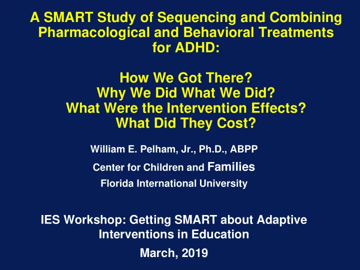 a smart study of sequencing and combining pharmacological