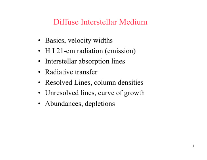 diffuse interstellar medium