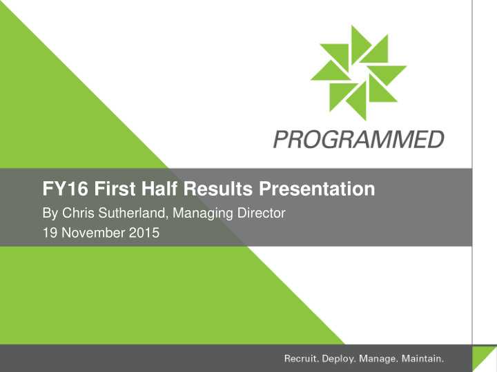 fy16 first half results presentation