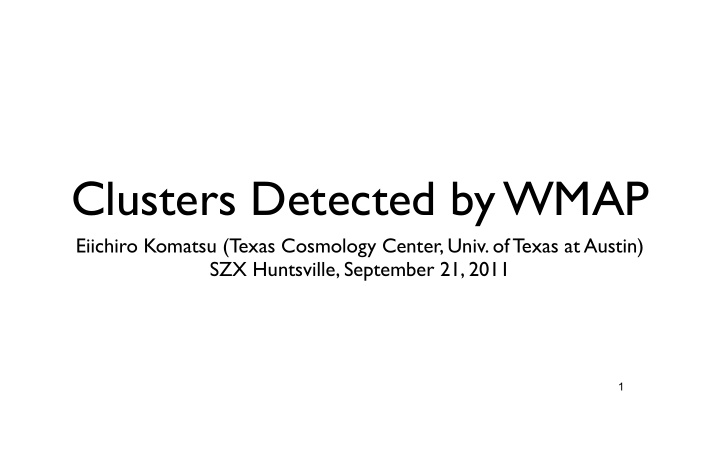 clusters detected by wmap
