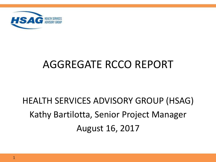 aggregate rcco report