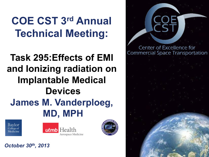 coe cst 3 rd annual technical meeting