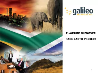 FLAGSHIP GLENOVER  RARE EARTH PROJECT  1  Disclaimer THIS DOCUMENT (DOCUMENT) IS STRICTLY